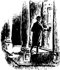 A young late Victorian clergyman in a doorway