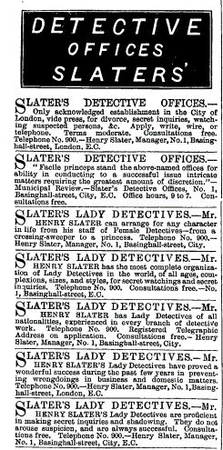 “Detective Offices Slaters’,”