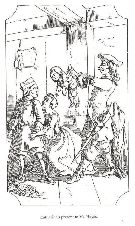 Fourth drawing by Thackeray in the novel, Catherine