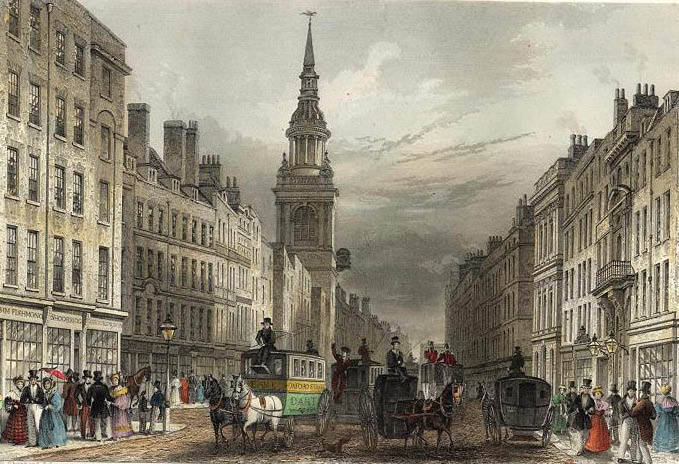 A depiction of what Gracechurch street would have looked like at the time that the novel takes place.