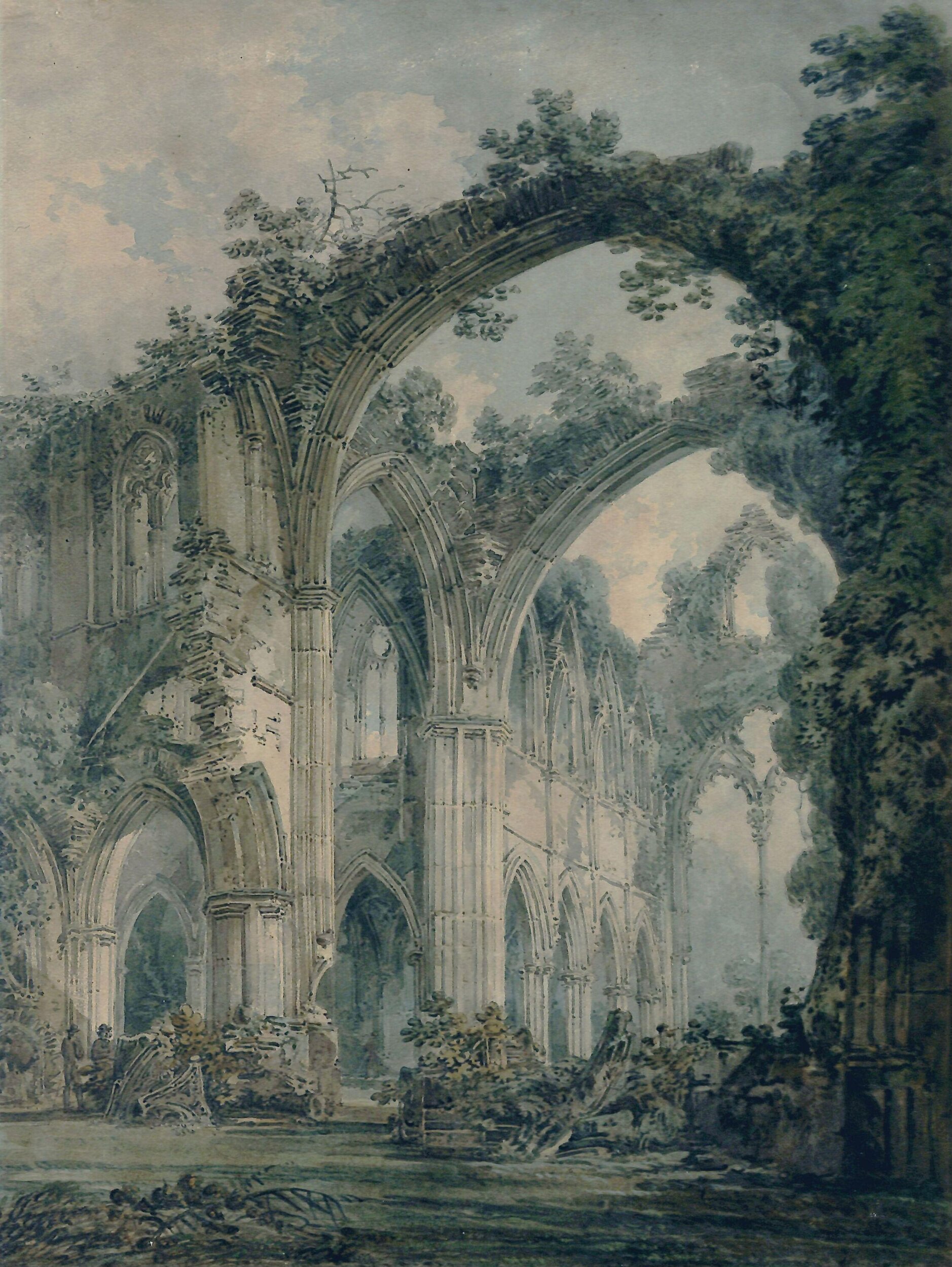 JMW Turner, Interior of Tintern Abbey, Monmouthshire (1794, watercolor, Victoria and Albert Museum)