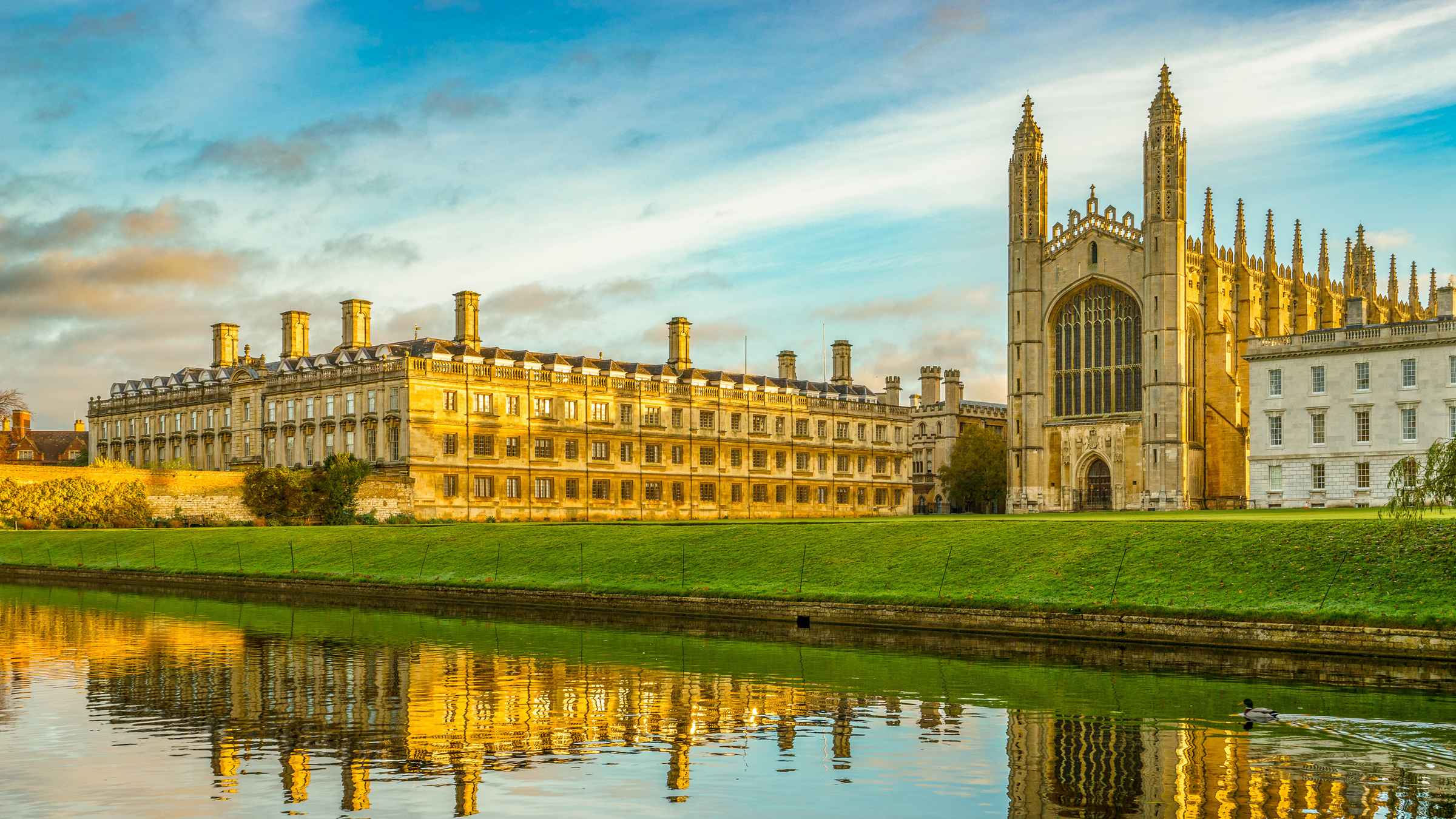 A view of Cambridge University from the river.