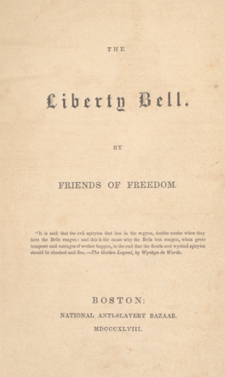 Title page of the 1848 volume of The Liberty Bell