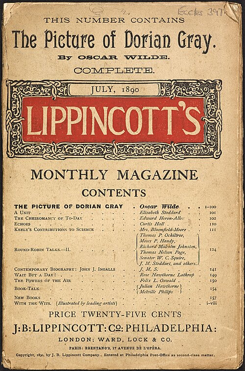 an image of the cover of the July 1890 Lippincott's Magazine