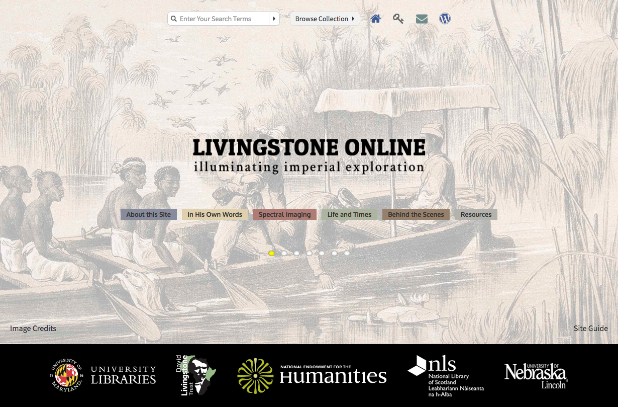 Homepage of Livingstone Online