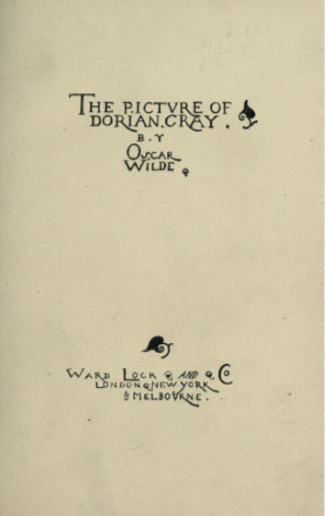 The title page of the 1891 edition of The Picture of Dorian Gray