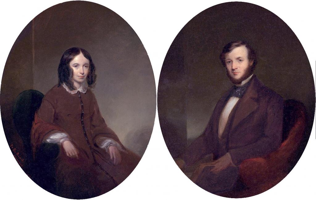  Portraits of Elizabeth Barrett Browning and Robert Browning by Thomas Buchanan Read (1853)