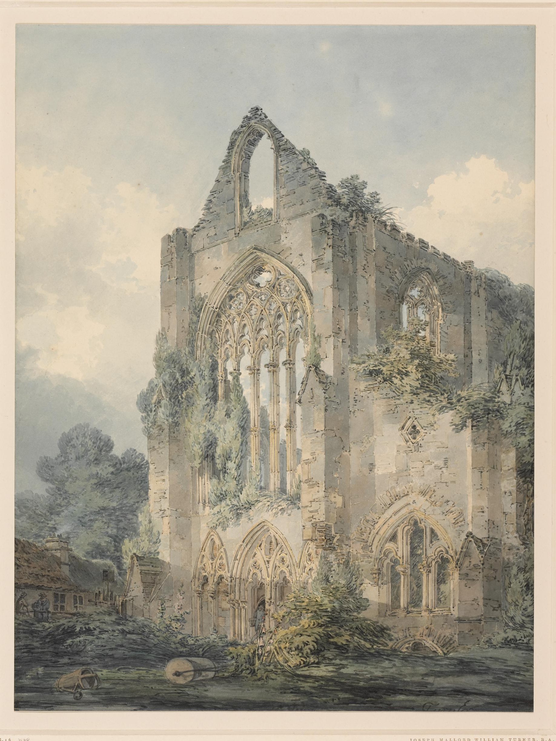 J. M. W. Turner (1775-1851), Tintern Abbey Exterior (watercolor on paper, 1794; British Museum)
