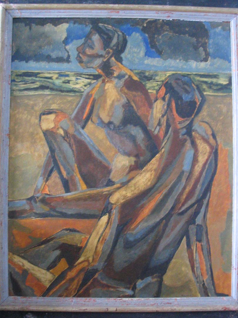 Two Nudes on a Beach- Philip Pearlstein