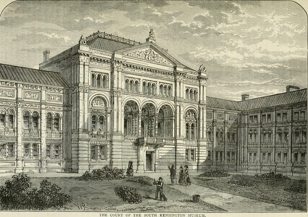 A drawing of the South Kensington Museum