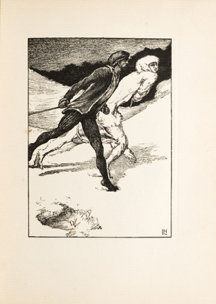 Laurence Housman, "The Race," engraved by Clemence Housman, showing the androgyny of White Fell and Christian (1896)