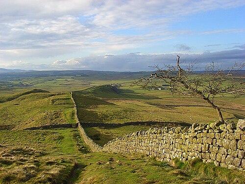 Wall used as an informal border (sometimes) between England and Scotland 