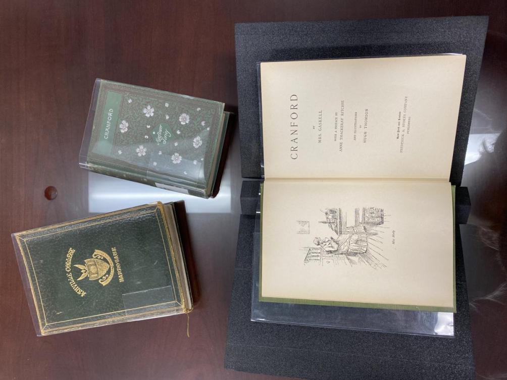 Cranford Title Page title page of rare edition of Cranford with covers of two other editions for comparison