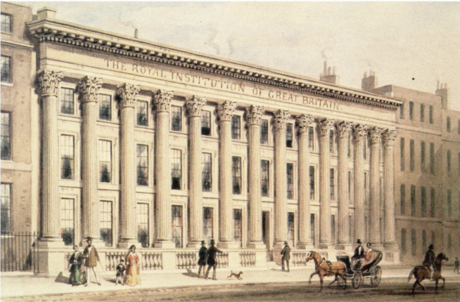 The Royal Institution building on Albemarle Street, London, c. 1838
