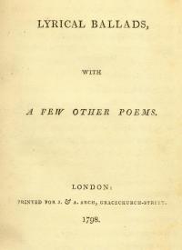 Title Page of The Lyrical Ballads