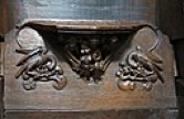 Pelicans symbolizing Christ's love for the Church, from Chester Cathedral choir stalls, 1380. Wikimedia Commons.