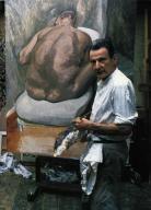 Lucian Freud Working on Leigh Bowery