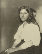 Portrait of Italian Immigrant in Ellis Island facility, c. 1900.
