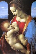 Madonna Litta by Leonardo Da Vinci, Oil paint