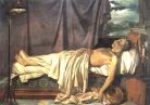 Pictured is a depiction of Lord Byron on his deathbed in Greece in 1824. ukdhm.org/lord-byron/