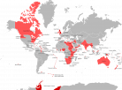 World map of British colonies/territories