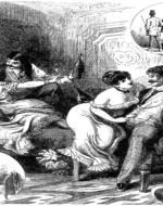 Men and prostitutes in a brothel 