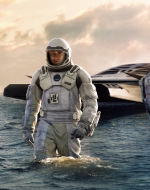 This image shows Cooper in water (Miller's planet).