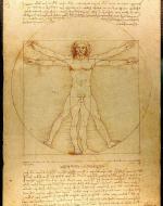 A drawing of da Vinci's Vitruvian Man