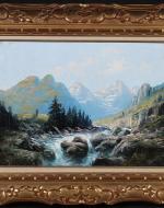 Mountain landscape of the 19th century, the Pyrenees