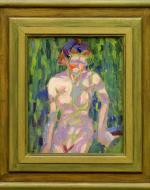 Ernst Ludwig Kirchner- Female Nude with Foliage Shadows 1905