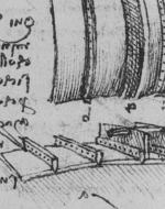 Leonardo da Vinci's sketch representing Verrocchio's metal fusing method for the palla.