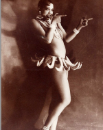 Josephine Baker in her banana costume. 1927.