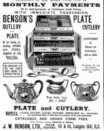 Newspaper advertisement for cutlery canteen available for monthly payments