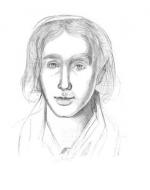 George Eliot, Sketch by Caroline Bray (circa 1842)