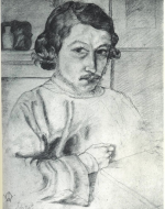 Earliest known image, a self-portrait of the young Morris in 1855 