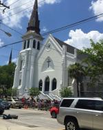 People Mourning at Charleston Church after Shooting