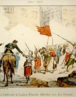 Painting of the Barricade of Place Blanche being defended by women during the Bloody Week