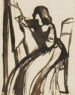 DGR, Elizabeth Siddal Seated at an Easel