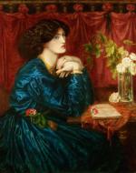 Rossetti, Jane Morris painting Blue Silk Dress