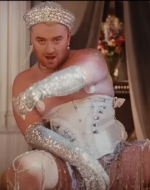 2 Stills from “I’m Not Here To Make Friends” Video. In Rusk, Connie. “Sam Smith defiantly posts shirtless snap wearing heart nipple covers after backlash over ‘hyper-sexualised’ I’m Not Here To Make Friends music video.” Daily Mail 31 Jan. 2023