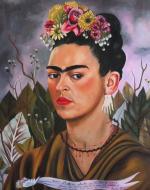 Frida Kahlo's 1940 "Self Portrait With Cropped Hair", Cindy Sherman's 1978 "Untitled Film Still #12", Frida Kahlo's 1931 "Frida and Diego Rivera, 1931", Frida Kahlo's 1940 "Self Portrait, Dedicated to Dr Eloesser"
