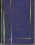 Ornamental cover design in gold on dark blue cloth boards