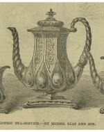 An advertisement for a Gothic tea set as found in a Victorian era newspaper.