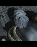 The Ghost of Christmas Past withers away as the clock strikes 12. 