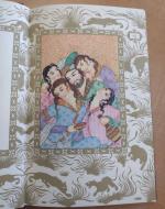 Illustration of a man holding a bottle of wine and surrounded by four women