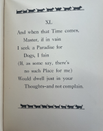 Image of 'Socks' overlooking a pond with swans, Last stanza of the edition