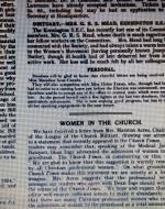 A picture of a section from a page in The Common Cause newspaper explaining perspective on women in the church.
