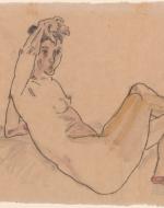 Reclining Female Nude — Oscar Kokoschka, 1911-1912