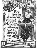 Bookplate for Violet Holden by Celia Levetus