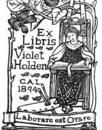 Bookplate for Violet Holden by Celia Levetus